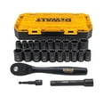 thumbnail image 1 of DEWALT Impact Socket Set, 23-Piece, 1/2" Drive Metric/SAE (DWMT74739), 1 of 7