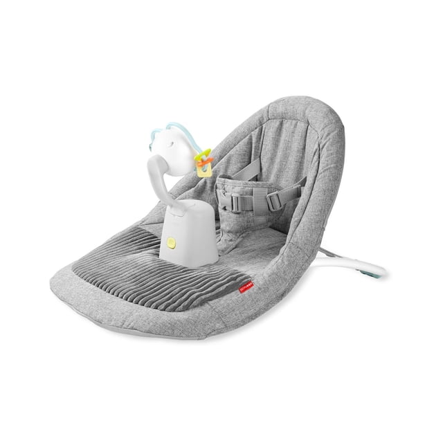 Skip Hop Baby Asiento ergonómico de piso para actividades sentado en posición vertical, Nube con forro plateado, Gris