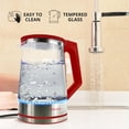 thumbnail image 6 of Aiwa 2-Liter Glass Electric Water Kettle, Cordless Hot Water Boiler with Auto-Shutoff, Red, 6 of 10