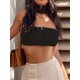 thumbnail image 5 of Txlixc Blusa tubular de verano para mujeres, de punto de color sólido Txlixc moda, 5 of 6