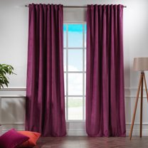 3S Brother's Solid Luxury Matte Velvet Soft Curtains Set of 2 Panels Hanging Back Tap & Rod Pocket Home Décor Bedroom Kitchen Office Windows Room Darkering ( Ruby-Magenta-Pink-52"x120")