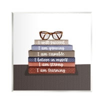 Stupell Industries Motivational Self Esteem Books Inspirational Painting Unframed Art Print Wall Art, 12 x 12