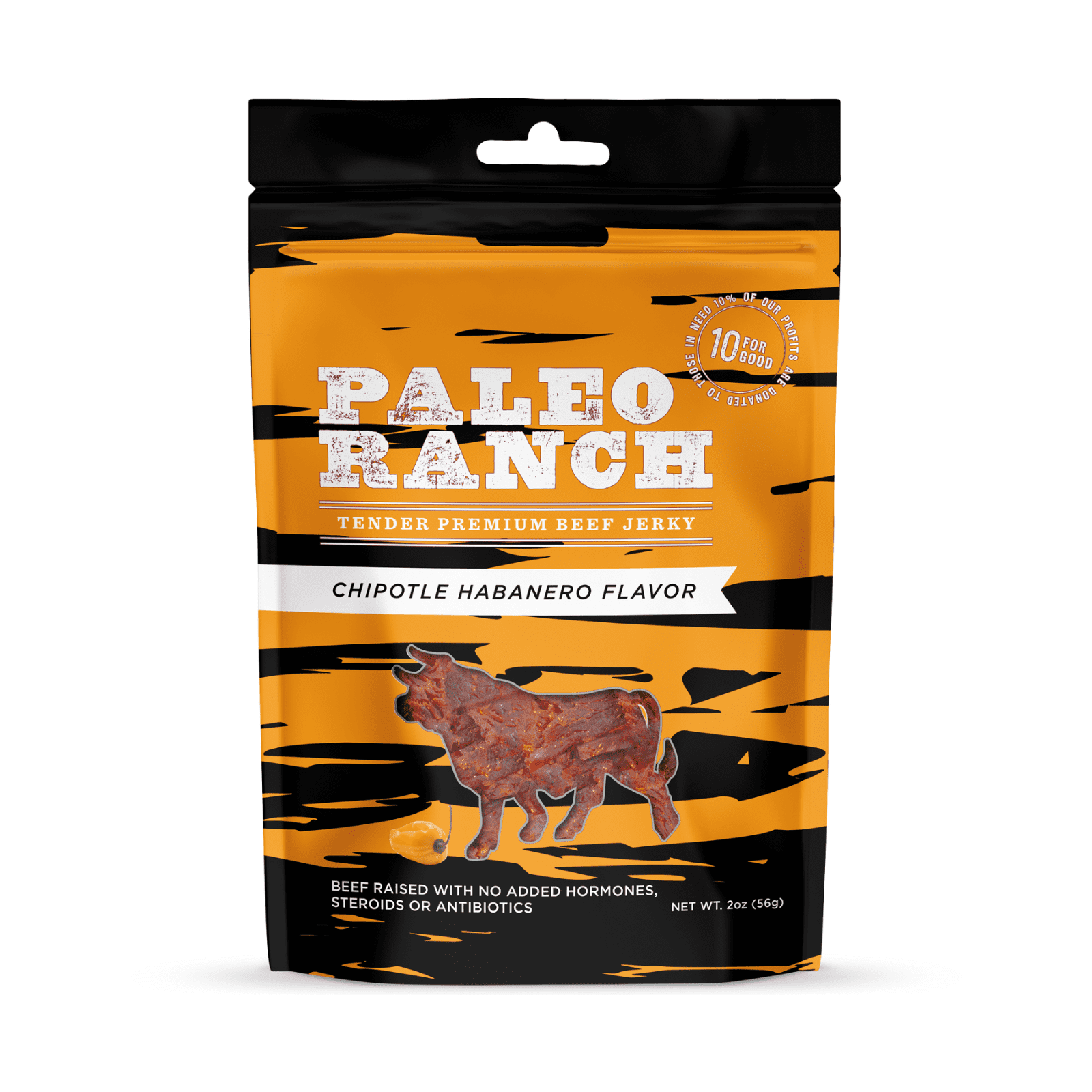 Paleo Ranch Chipotle Habanero Beef Jerky, 2 oz (Pack of 4)