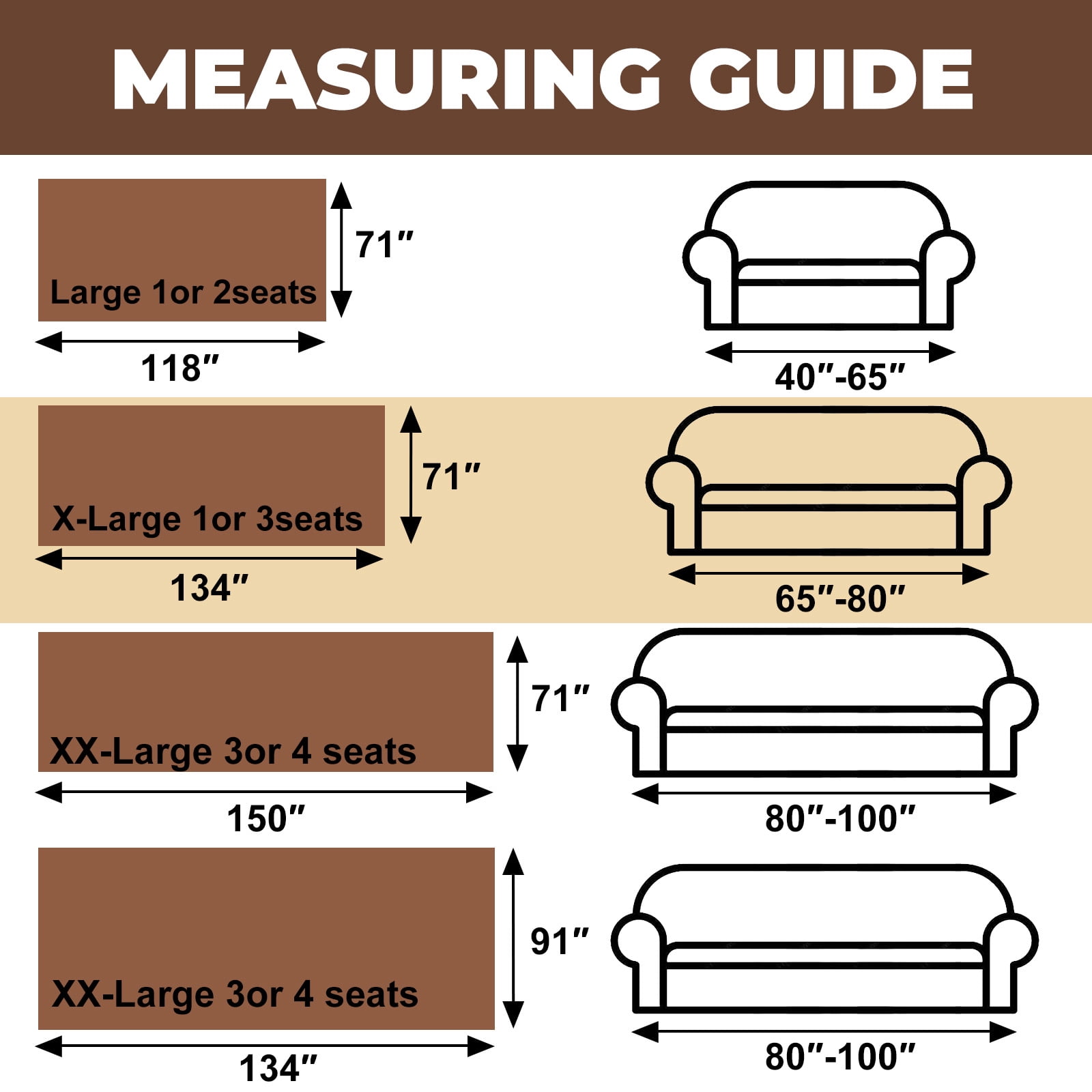 Sanmadrola Sofa Cover Non Slip Couch Cover for 3 Cushion Couch Machine Washable Furniture Protector for Dogs Pet Chenille Throw Slipcover Blanket for Living Room (Brown, 71"x134")
