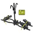 thumbnail image 1 of Swagman Bike Rack 64678 Current; 1-1/4 Inch And 2 Inch Receiver Hitch Mount; Holds 2 Bikes; 60 Pound Weight Capacity Per Bike; Bike Wheel Strap To Wheel Trays; With Lock; Foldable; Black, 1 of 15
