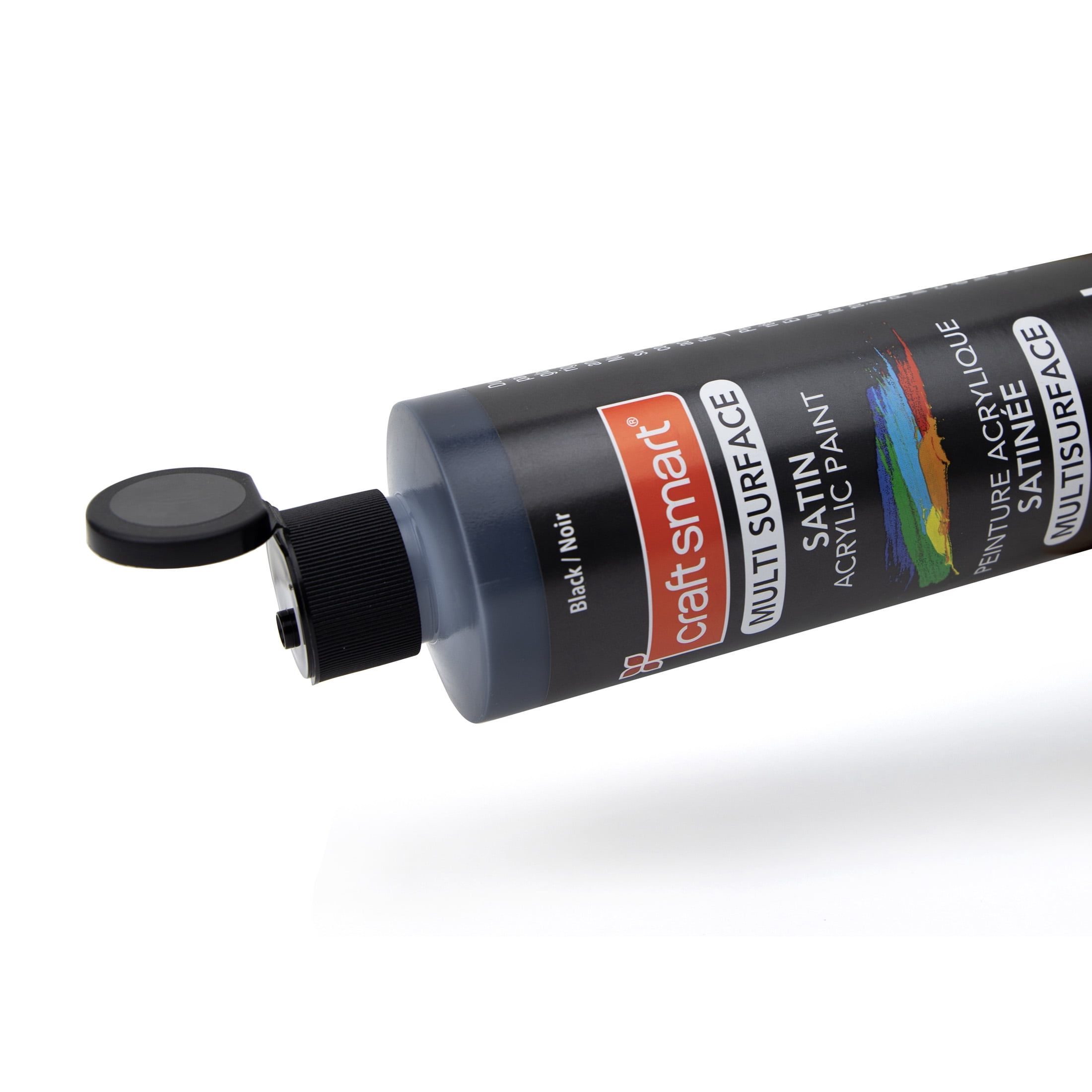 Craft Smart Black Premium Satin Acrylic Paint - Multi-Surface, Water-Based, Weather Resistant & Dishwasher Safe, 8 Pack
