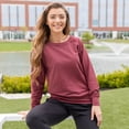 thumbnail image 3 of Women's French Terry Long Sleeve Shirt, Relaxed Fit - Classic And Plus Sizes, 3 of 5