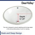 thumbnail image 6 of DeerValley DV-1U301 Oval White Ceramic Undermount Bathroom Sink with Overflow Hole (16.5" L x 13.39" W), 6 of 10