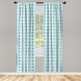 thumbnail image 4 of Ambesonne Blue Mandala Window Curtains, Floral Motifs Boho Art, Each 28" W x 63" L, Pale Blue Slate Blue, 4 of 4