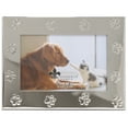 thumbnail image 2 of 4x6 Silver Metal Dog or Cat Picture Frame - Paw Print Pet Design, 2 of 3