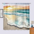 thumbnail image 3 of Beach Curtains 42Wx63L Inch Rod Pocket Tropical Curtains Coastal Nautical Hawaiian Scenery Bedroom Decor Ocean Landscape Seashore Scenic Sea Beachy Living Room Window Drapes Fabric 2 Panels, 3 of 5