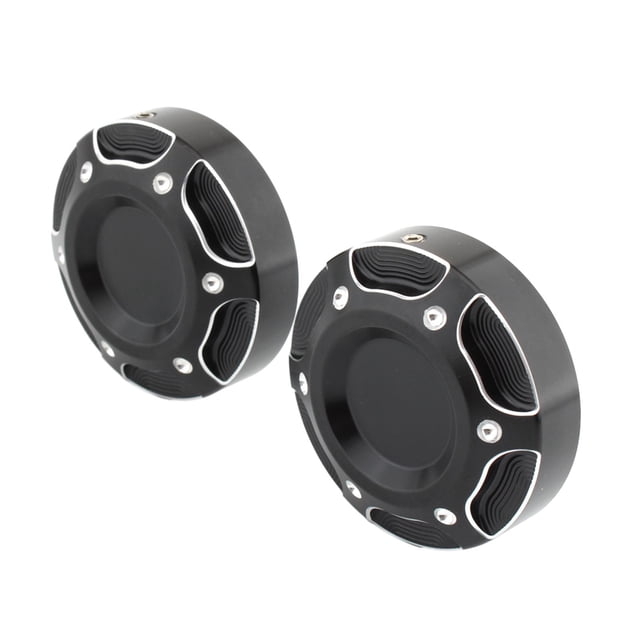 2x Motorcycle Frame Hole Cover Cap, Frame Hole Plug Decorative Cap Cover, Spare black white