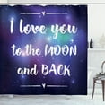 thumbnail image 1 of Ambesonne I Love You Shower Curtain, Outer Space Phrase, 69"Wx70"L, Dark Purple White, 1 of 3