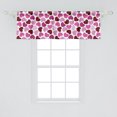 thumbnail image 2 of Ambesonne Party Valance Pack of 2, Love Hearts Pattern, 54"X18", Ruby Pink Lilac, 2 of 3
