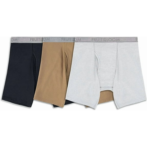 Fruit Of The Loom® Men'S Workgear™ Cotton Stretch Boxer Briefs, Assorted 3 Pack