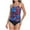 Blue, variant on Otvok Plus Size Womens Tankini Sets Two Piece Tummy Control Bathing Suits with Shorts Modest Loose Athletic Swimwear XL Blue