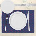 thumbnail image 3 of Ambesonne Mint Place Mats Set of 4, Dots Star, Standard Size, Indigo Vermilion, 3 of 6