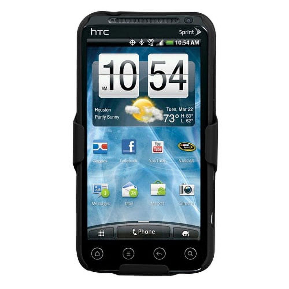 Rubberized Black Hybrid Holster No Package For Htc Evo 3d - image 2 of 5