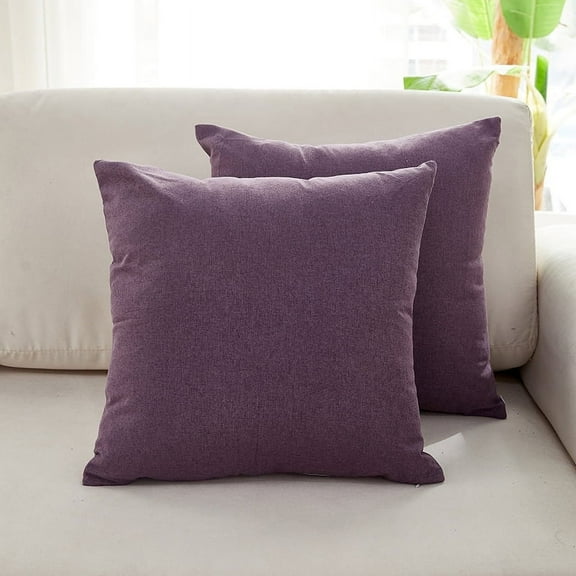 Pack of 2 Couch Throw Pillow Covers 20x20 Inch Soft Decorative Pillow Covers Farmhouse Boho Cushion Covers for Mid Century Modern Home Decor Sofa Bedroom Living Room，Bright Purple