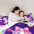 thumbnail image 5 of Erosebridal Kawaii Unicorn Kids 7-Piece Twin Bedding Sets,Cute Bowknot Kawaii Stars Rainbow Bedding Comforter Set For Girls,Reversible, 5 of 7
