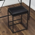 thumbnail image 2 of VIFAH V812 Riley Indoor Black Metal Faux Leather Bar Stools (Set of 2), 2 of 4