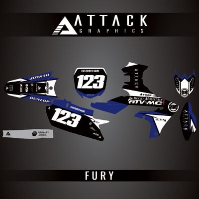 Attack Graphics Custom Fury Complete Bike Restyle Graphics Kit Compatible with Cycra Powerflow Body Kit for Yamaha YZ250F 2023
