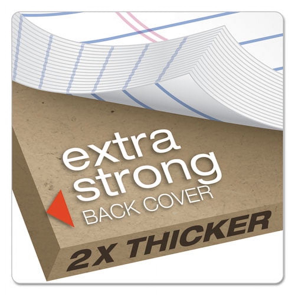 Gold Fibre Writing Pads, Wide/legal Rule, 50 White 8.5 X 11.75 Sheets, 4/pack | Bundle of 2 Packs