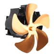 thumbnail image 3 of Ventilador de estufa de 5 aspas, de aleación de aluminio, silencioso, para colgar en la pared, con motor térmico, para estufa de leña o de queroseno, color dorado., 3 of 14