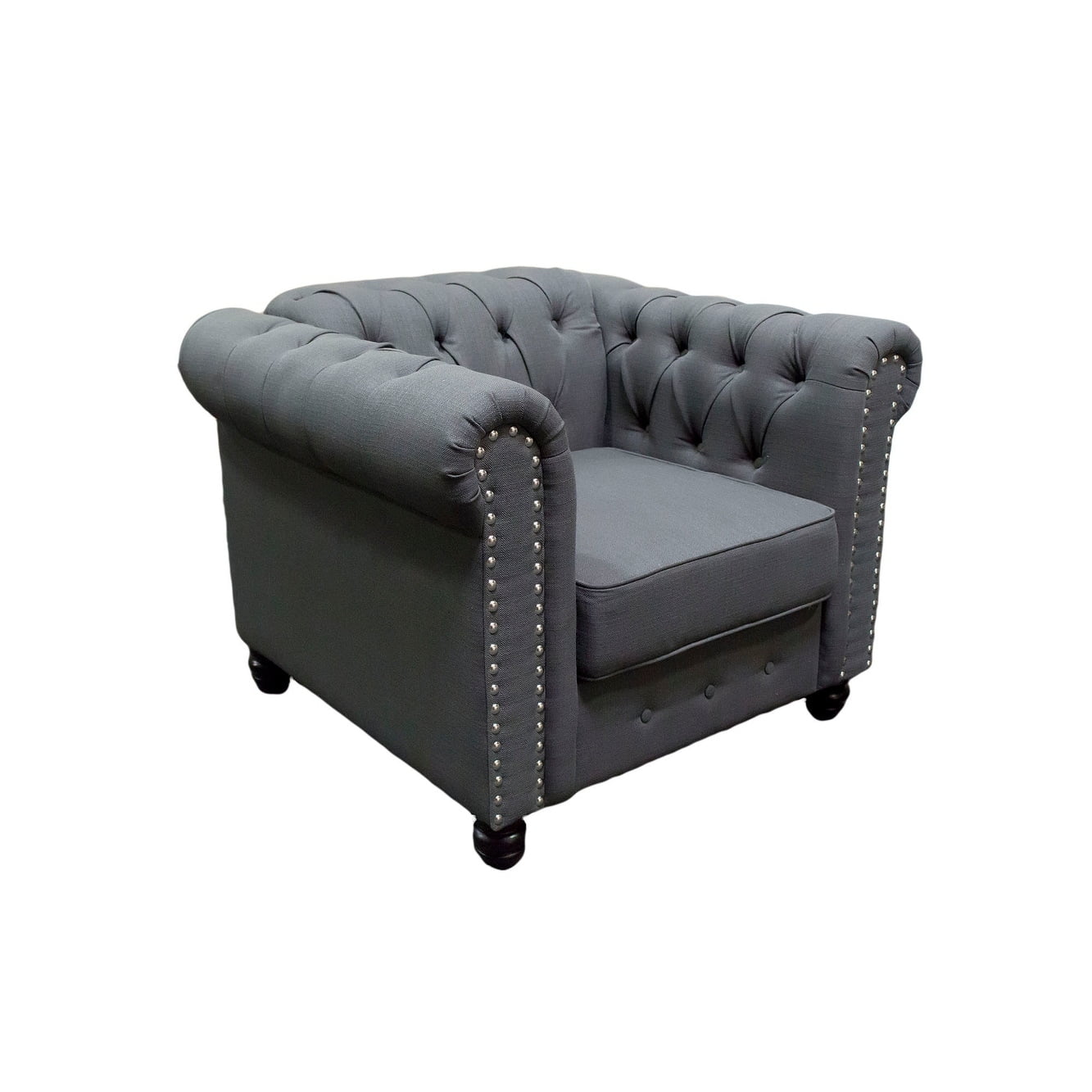 Best Master Furniture Venice Upholstered Chair Klein Charcoal