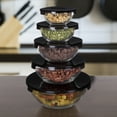 thumbnail image 5 of Glass Food Storage Containers with Snap Lids- 10 Piece Set by Chef Buddy (Black), 5 of 5