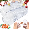 thumbnail image 2 of 1/12 piezas de bolas huecas de plástico transparente rellenables para hacer tú mismo, adornos colgantes para árbol de Navidad, regalos para fiestas en el hogar, caja de decoración, 2 of 5