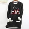 thumbnail image 2 of qelini Fleece Lined Sweatshirts for Women Dwarf Print Crewneck Pullover Long Sleeve Tunic Tops Thermal Warm Blouses, 2 of 3