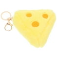 thumbnail image 2 of Llavero de queso de peluche adorable para mochilas, llavero con dije suave y esponjoso, colgante divertido de queso de peluche, llavero decorativo suave y esponjoso, 2 of 7