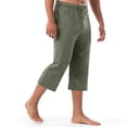 thumbnail image 4 of Maplenight Mens Capris Lounge Pants with Pockets Drawstring Elastic Waist Crop Pajama Pants, 4 of 7