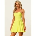 thumbnail image 3 of DARING DIVA Party Mini Strapless Sweetheart Neck Christmas Mini Dress S Yellow, 3 of 6