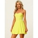 thumbnail image 3 of Disfraz de navidad Fiesde las mujeres sin tirantes con cremalleexpuessólido mini vestido de tubo acampanado Amarillo claro XL, 3 of 6