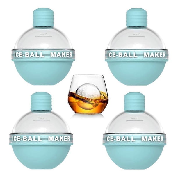 4 Pack Ice Ball Maker, Whiskey Ice Mold, Silicone Ice Cube Tray, Sphere Ice Mold for Whiskey and Cocktails