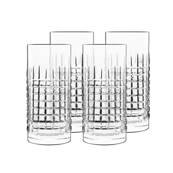 Luigi Bormioli Mixology 16.25 Oz Charme Hi-Ball Drinking Glasses Set of 4