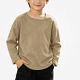 thumbnail image 2 of DJDLJWCJ Kids Boys Cotton Long Sleeve Tee Crewneck Loose Fit Basic Tees Tops Stretch Soft Comfortable Shirts Yellow Size 9 Months, 2 of 9