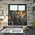 thumbnail image 6 of Flame Fierce Tiger Half Window Tier Curtains 24 Inch Blackout Thermal Insulating Kitchen Linen Tier Curtains for Kitchen, Bathroom, Cafe Home Decor, 6 of 7