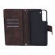 thumbnail image 5 of Funda de teléfono tipo billetera con cremallera de PU, funda protectora para teléfono con cierre magnético para Galaxy S22 Plus Marrón, 5 of 10