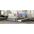 thumbnail image 3 of Newest Queen Storage Platform Bed with Trundle, Gray Bed Frame Includes 2 Drawers , LED Headboard, Space Saving Sleeper with Flexible Storag, 3 of 12
