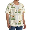 thumbnail image 2 of Easygdp Flowers And Hens Mens Short Sleeve Button Down,Cuban Shirts for Men，Men's Casual Short-Sleeved Shirt-XX-Large, 2 of 5