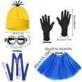 thumbnail image 3 of Adult Yellow Cartoon Costume Set, Knit Hat, Silver Goggles, Black Gloves, Suspenders and Tutu Skirt for Halloween, 3 of 5