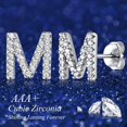 thumbnail image 5 of M Letter Stud Earrings Sterling Silver Initial Earrings Small Earrings White Gold Plated Silver Post Earrings for Women Hypoallergenic, 5 of 7