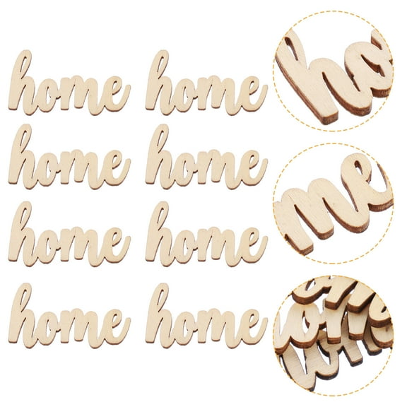 DEMACRIO Wedding Decoration Wood Words Beige Home Decor 15Pcs 1.9x1.1x0.1In