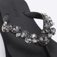 thumbnail image 4 of Trendin Mode Women's Rhinestone Wedge Flip Flops - High Platform Comfort Thong Sandals with Iridescent Crystals, 4 of 7