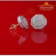 thumbnail image 5 of King of Bling's 0.33ct Diamond Stud Octagon Earrings for Women's Yellow 925 Sterling Silver, 5 of 12
