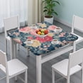 thumbnail image 3 of Pioneer Flower Floral Print Pattern Square Fitted Tablecloth with Elastic Edge,Square Table Cover,Washable Elastic Table Cover for Home Kitchen Party Decor 36"x36", 3 of 6