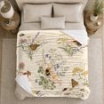 thumbnail image 5 of Wildflower Meadow Botanical Illustration Bumblebees, Cozy Friendship Quote Scene, Warm Flannel Blanket for Living Room and Reading Nook, Art Lovers Friendship Gift, Artistic Home Decor, 5 of 9